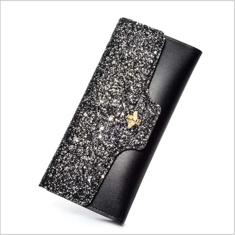 2019 Fashion Women Wallet Long Sequin PU Leather Ladies Zipper Purse Female Multiply-function Clutch Bag | Багаж и сумки