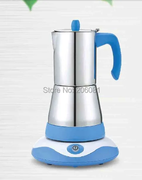 Розовый нержавеющая сталь 4 чашки Эспрессо Электрический moka кофе горшок с окошком видения и элегантный дизайн, прямой manuafacture