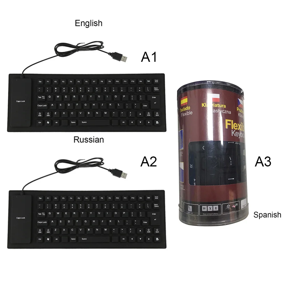 Гибкая Водонепроницаемая силиконовая мини игровая клавиатура Портативная USB для
