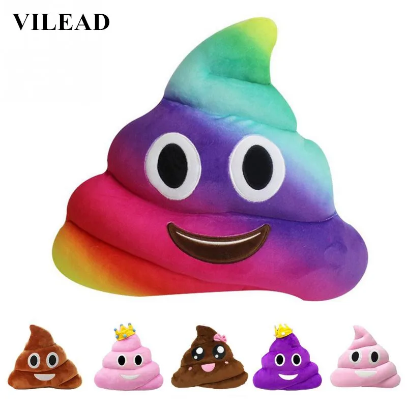 VILEAD милый смайлик какашка Подушка Almofada мягкая плюшевая игрушка кукла Poo Cojines диванная подушка для сиденья Coussin домашний декор