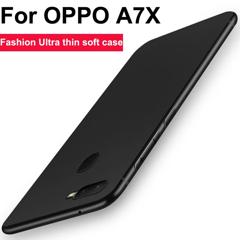 Матовый Силиконовый мягкий чехол из ТПУ для Oppo A7X защитный телефона A7 X задняя