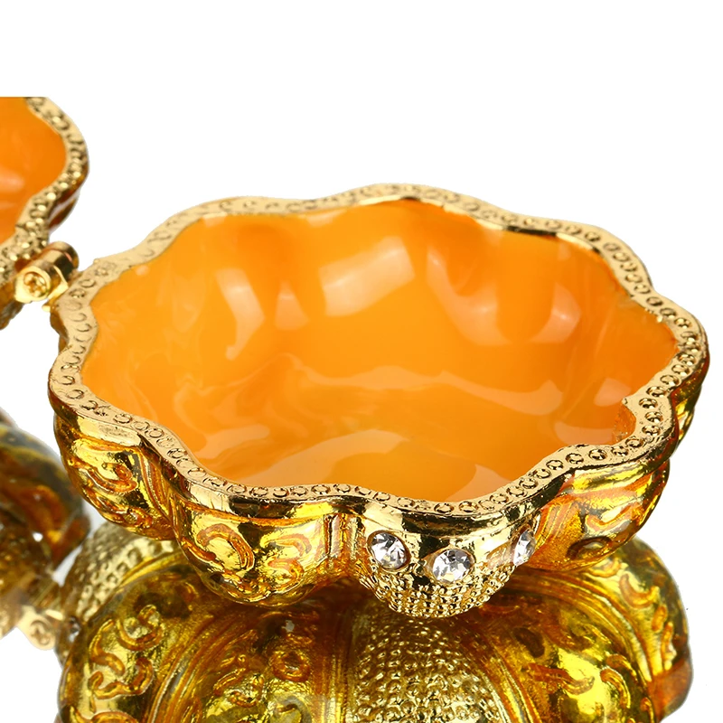 H &amp D Bejeweled Тыква безделушка Коробка орнамент кристалл ручная роспись ювелирные