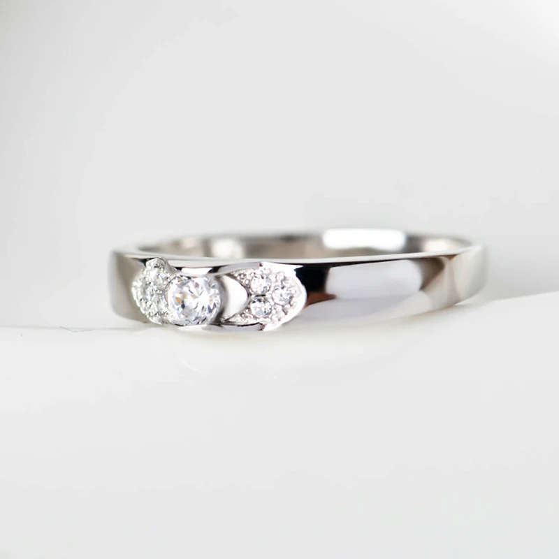 Парные кольца из серебра 925 пробы модные романтичные серебряные обручальные для