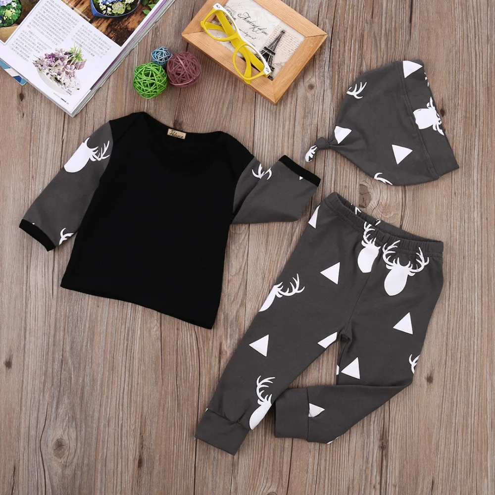 Комплект одежды из 3 предметов для новорожденных мальчиков и девочек футболка с