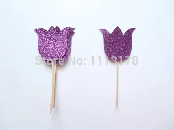 Топперы для капкейков в виде тюльпана пасхальные топперы весенний Топпер