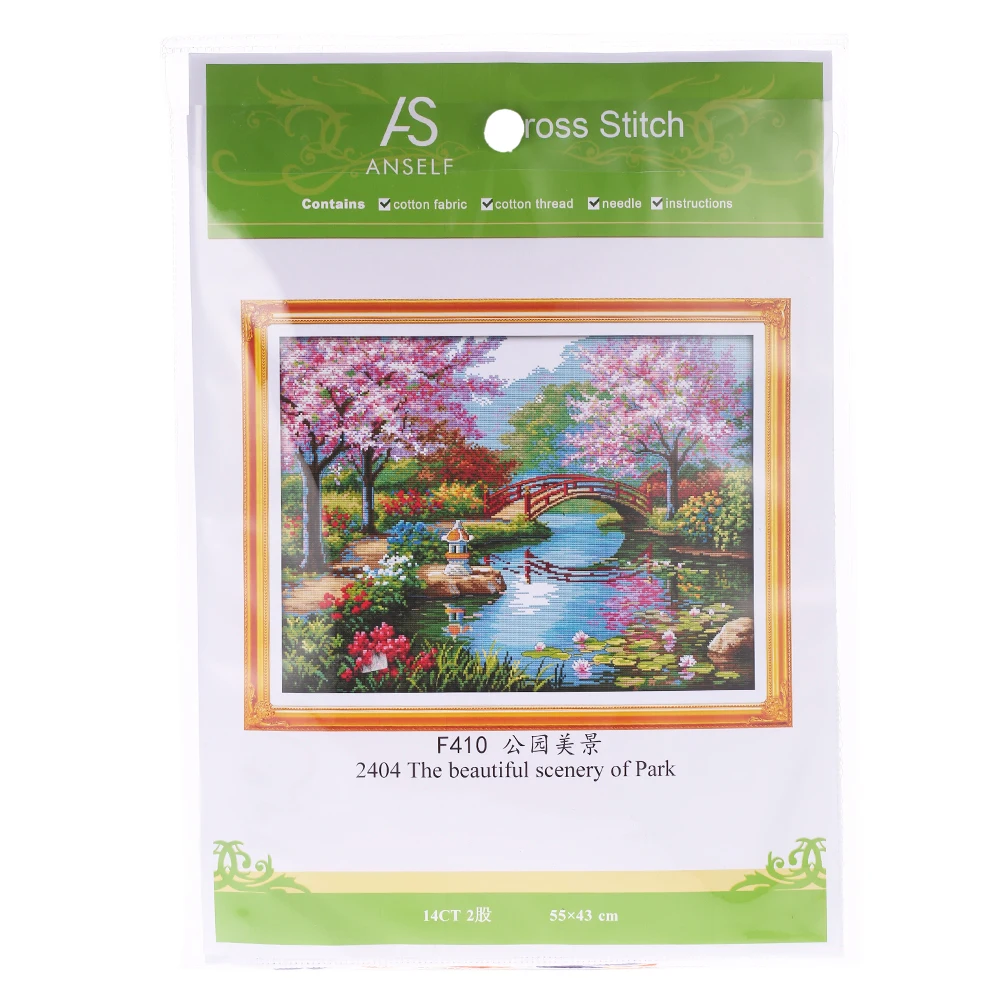 

DIY Handmade Needlework Counted Cross Stitch Set Embroidery Kit 14CT Scenery of Park Pattern Cross-Stitching Home Decoration