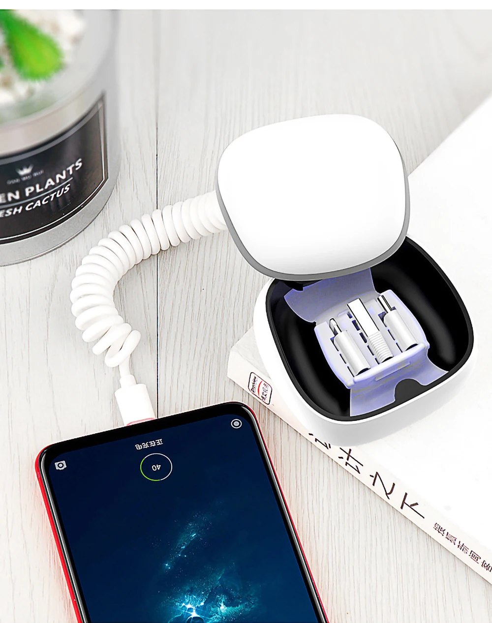 Портативное мини зарядное устройство pd/qc 3,0 быстрое зарядное устройство для iphone type c micro usb регулируемый пружинный кабель для huawei samsung