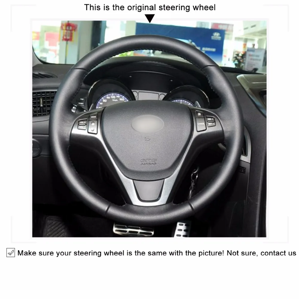 MEWANT черный чехол рулевого колеса автомобиля из искусственной кожи для Hyundai Genesis
