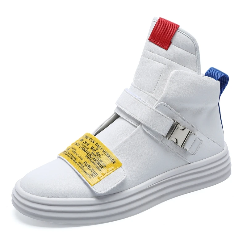 

CuddlyIIPanda Men Fashion Ankle Boots Spring Autumn High Top Breathable Casual Shoes Luxury Brand Male Sneakers Ankle Boots