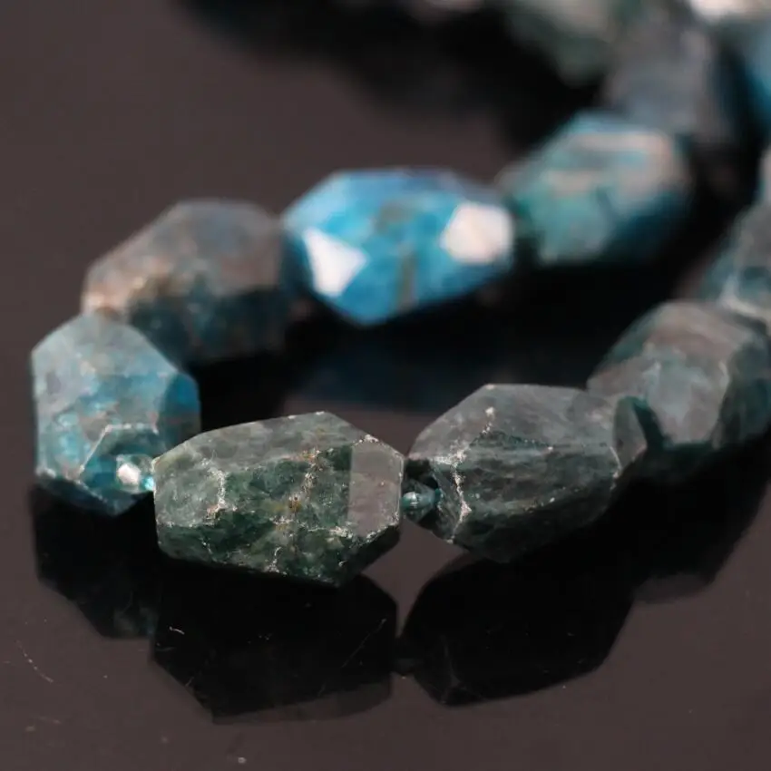 

15.5"/strand Natural Blue Apatite Faceted Nugget Charms Pendant Beads,Raw Gems Stone Freeform Cut Nugget Necklace Beads Jewelry