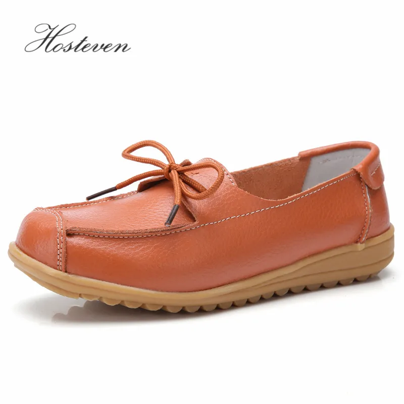 Hosteven/Женская обувь кроссовки на плоской подошве мокасины лоферы из натуральной