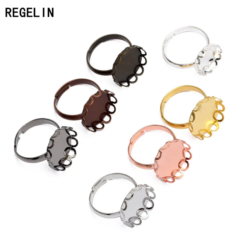 REGELIN 10 шт. Регулируемые Основы для колец кабошон настройки ободок кружево
