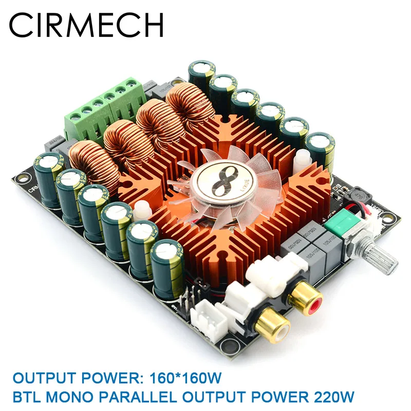 

Плата цифрового усилителя мощности CIRMECH TDA7498E, 2,0 Hi-Fi стерео, 160 Вт * 2, поддержка BTL220W DC12V-36V