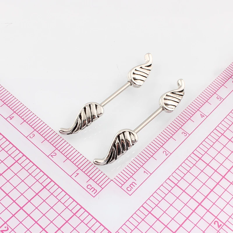 Пирсинг в розницу 2 шт./лот кольцо на соску с крыльями модный Дамский пирсинг