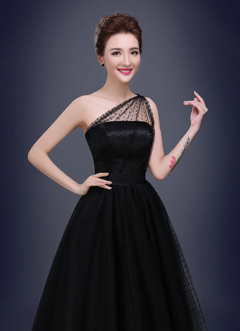 2020 элегантные сексуальные черные фатиновые платья в горошек для выпускного