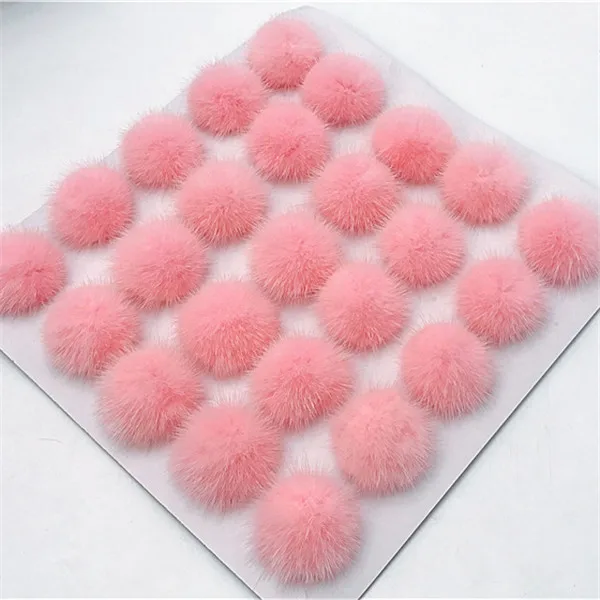 Pink 10 шт 18 Цвета 2,5~ 5 см норки помпонами меховыми шариками для пришивания трикотажные брелок шарф обувь Шапки мех DIY производит аксессуары для волос - Цвет: Pink