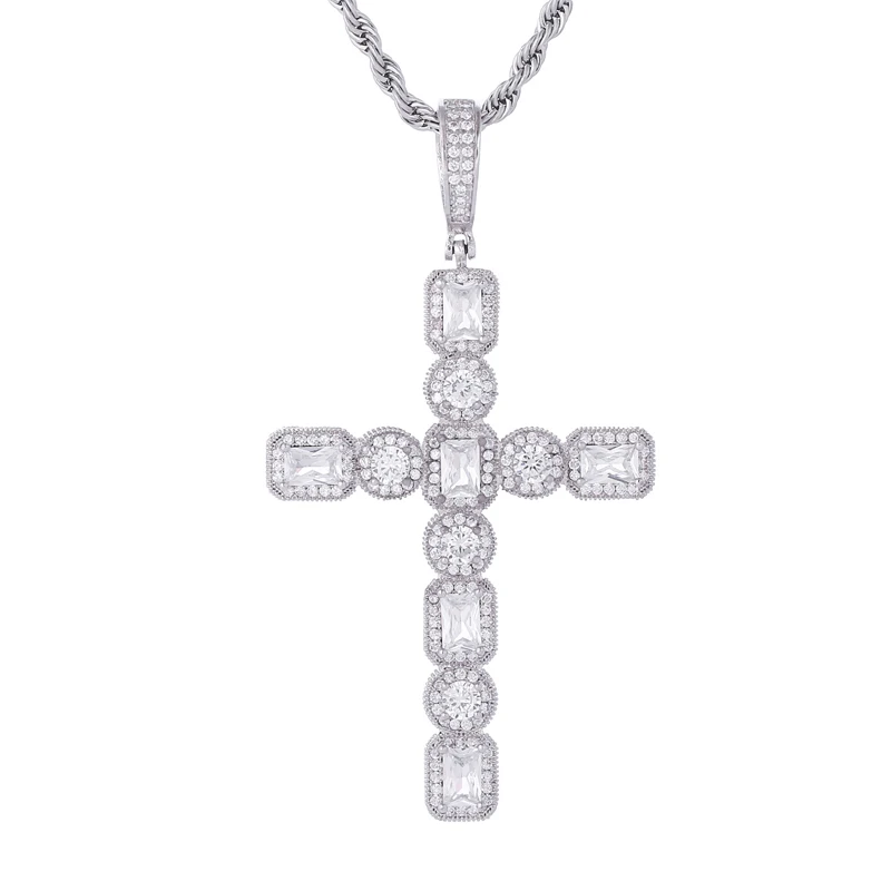 В стиле хип-хоп Bling из Кубического циркония крест подвески цинковый сплав золотое