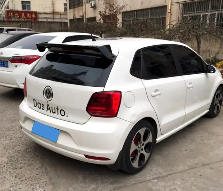 Для Volkswagen POLO спойлер 2011- POLO WX спойлер Высокое качество ABS Материал заднее крыло автомобиля праймер цвет задний спойлер