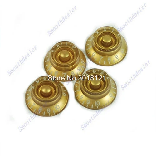 

Free shipping Drop Shipping 4pcs/set Guitar Speed Knob for Gold Brown Volume Tone