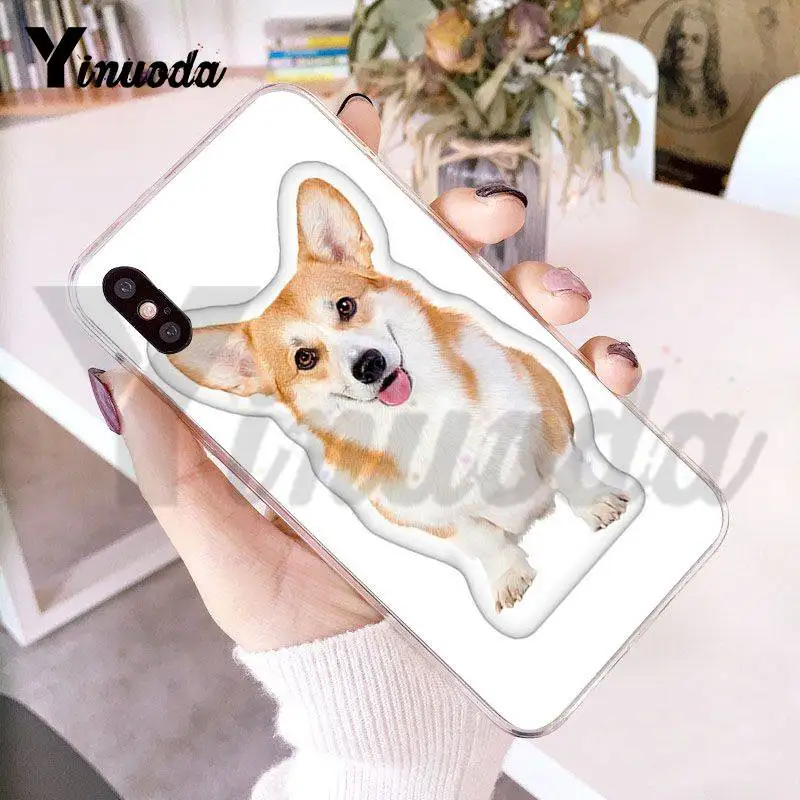 

Yinuoda Pembroke Welsh Corgi Puppies Transparent Phone Case for iPhone 8 7 6 6S Plus X 5 5S XS XR XS XR11 11pro 11promax