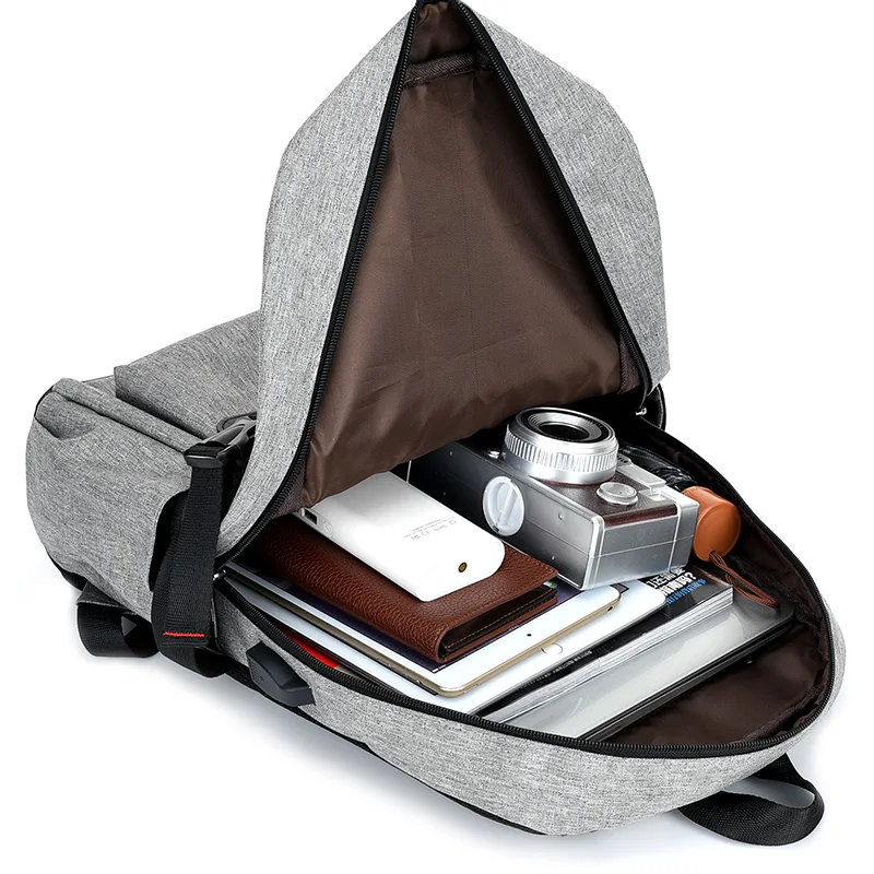 Новинка 2018 рюкзак для женщин фиолетовые рюкзаки с usb-зарядкой серая сумка