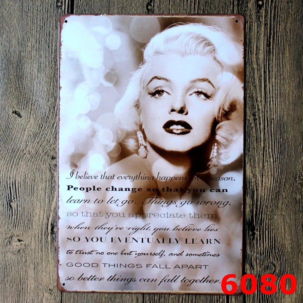 Marilyn Олово Признаки охоты F Утюг живопись кофе жесть кафе украшения стены плакаты настенный 20*30 см мульти-стиль
