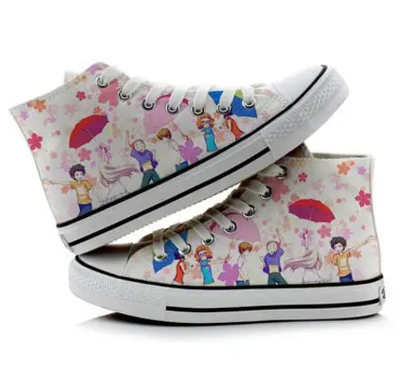 

High-Q Unisex ANOHANA FES Canvas shoe Hand-painted shoes plimsolls Yadomi Jinta Honma Meiko Anjyou Naruko Lovers Canvas Shoes