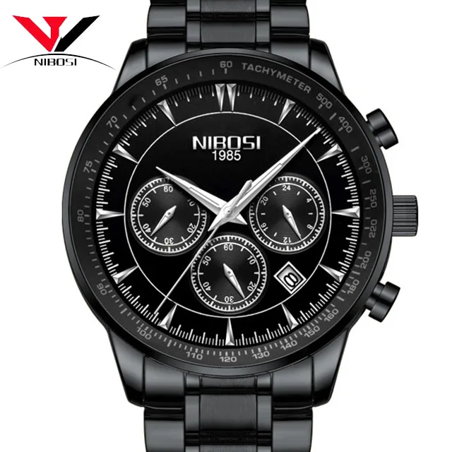 Часы наручные NIBOSI Мужские кварцевые модные повседневные брендовые Роскошные