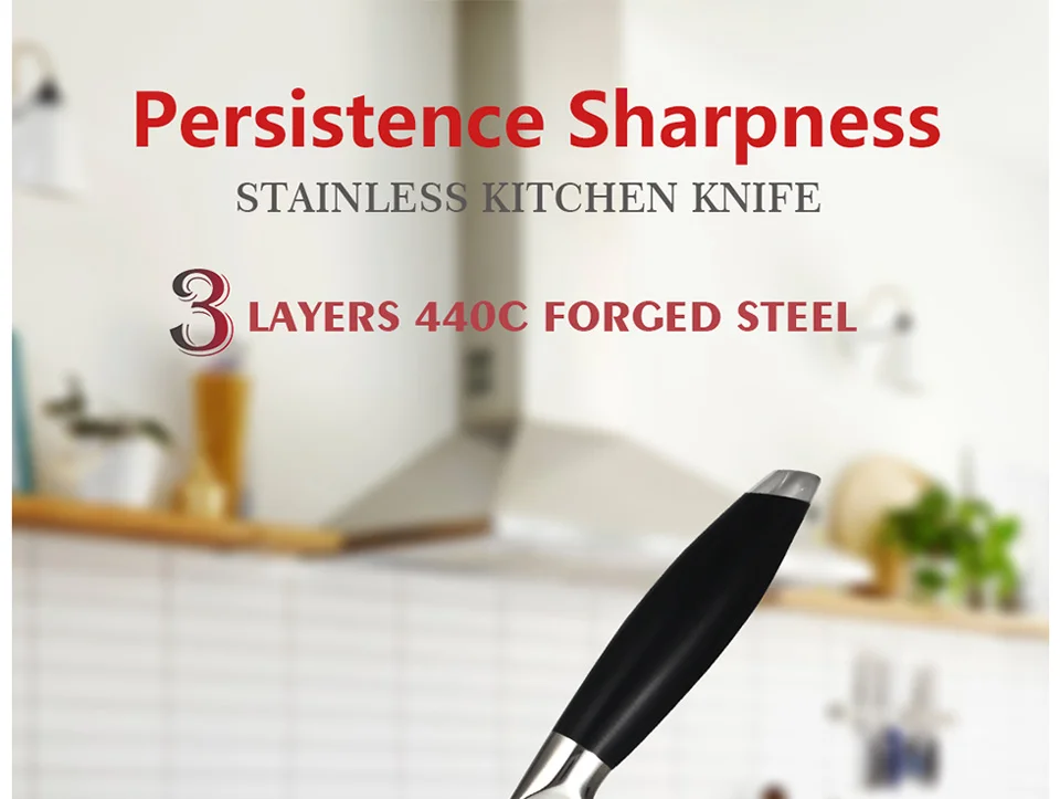 FANGZUO 10 ''кухонные ножи шеф-повара из нержавеющей стали 3 слоя 440C ядро клада Сталь G10 ручка высокого качества овощной нож для мяса