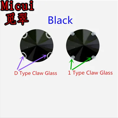 Black Michui разноцветные стеклянные кристаллы круглые с серебряной установкой для шитья хрустальные стразы для аксессуаров одежды MC1003 - Цвет: Black