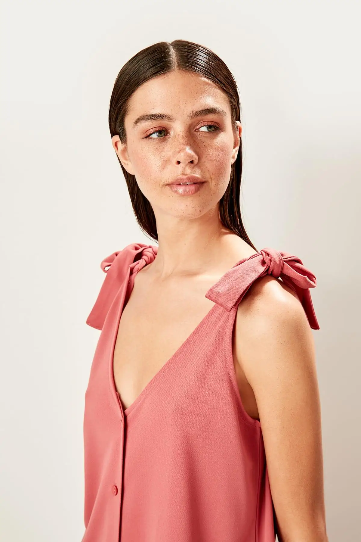 Trendyol/трикотажное платье с цветными розами и шнуровкой TWOSS19VG0255 | Женская одежда