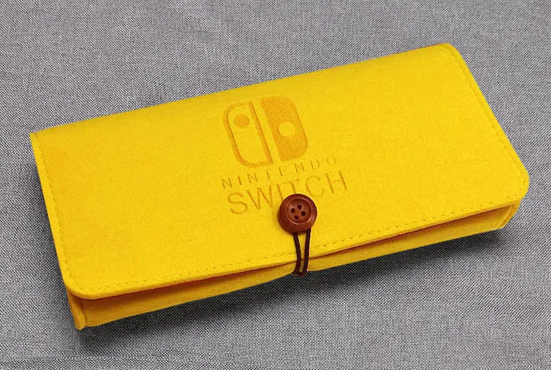 1pcs Yellow Войлочный жесткий чехол для хранения, сумки для kingd Switch kingdos NS Console, переносная сумка для переноски, серый чехол, аксессуары для игр - Цвет: 1pcs Yellow