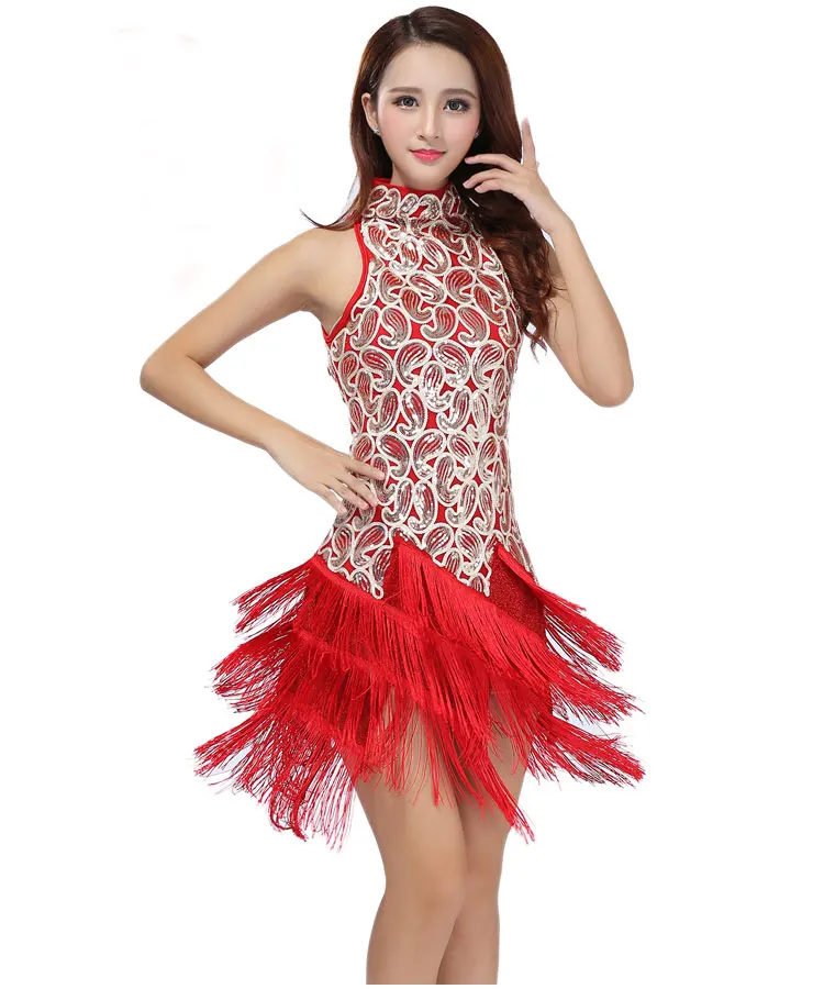 Женское платье для латинских танцев женское бальное танцевальный костюм платья