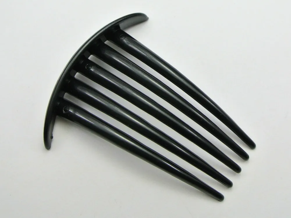 

10 Black Plastic Volume Inserts Hair Comb Clips for ponytail bouffant styles