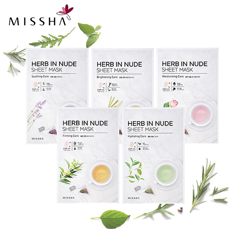 MISSHA 5 шт. Корейская трава в телесном листе маска против морщин анти старение