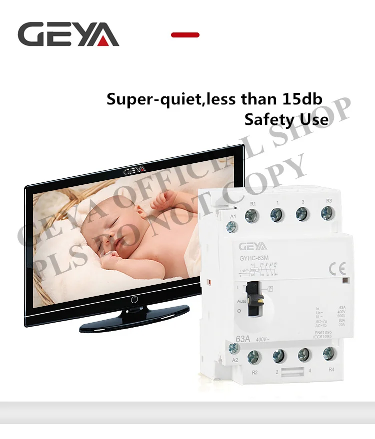GEYA ручной тип модульный контактор 2P 16A 20A 25A 2NO или 2NC 220V ручное управление бытовой контактор на din-рейке
