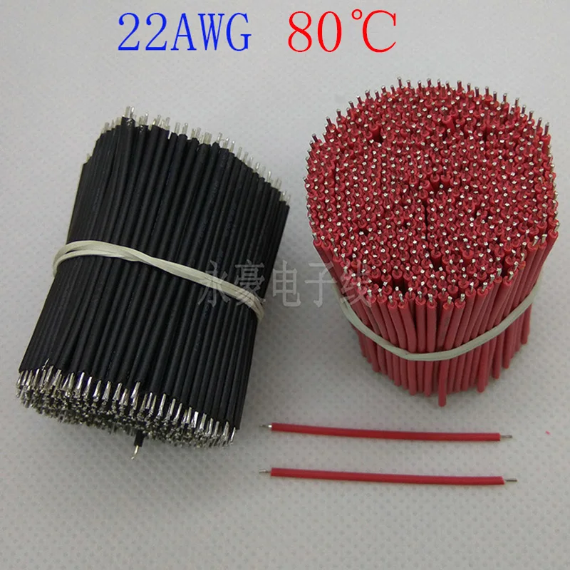 1000/шт 22AWG 120 мм черный и красный Олово электронный провод кабель 80 градусов