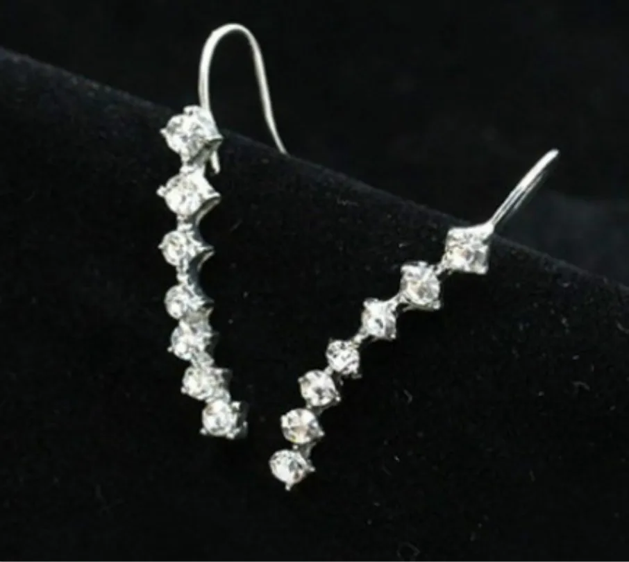 Серьги с кристаллами 7 шт. Линейные серьги|earrings new|earrings fashionfashion earrings |