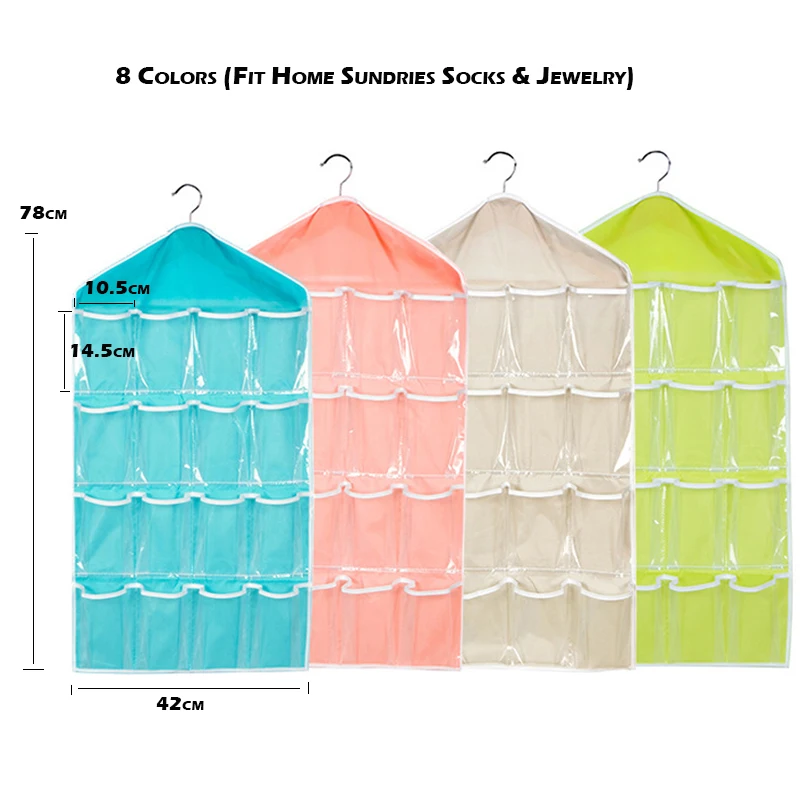 Urijk Home 16 Pockets Wall Wardrobe Hanging Organizer Sundries Jewelry Storage Bags Underwear Cosmetics Hanger | Дом и сад