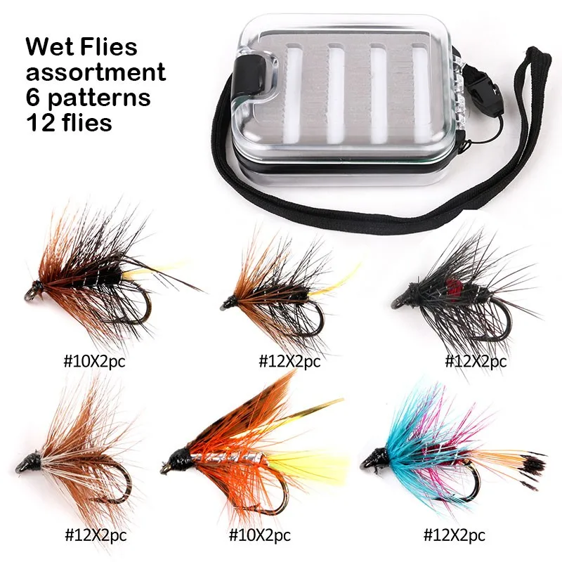 Maxcatch 12-32 pcs Kenya мухи с рыболовной коробкой ручной выбор Hackle 9 ассортимент мух