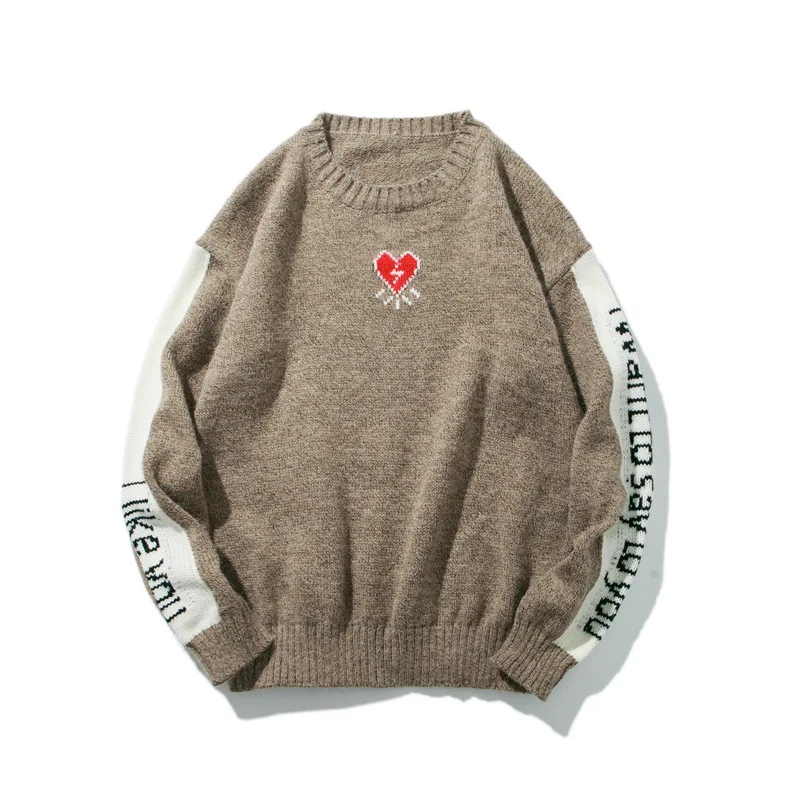 Новинка 2018 свитера с потертой вышивкой Мужской трикотажный модный свободный