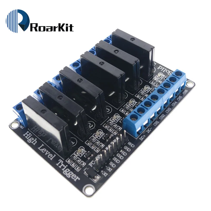 6 канальный релейный модуль постоянного тока 5 В твердотельный высокоуровневый SSR