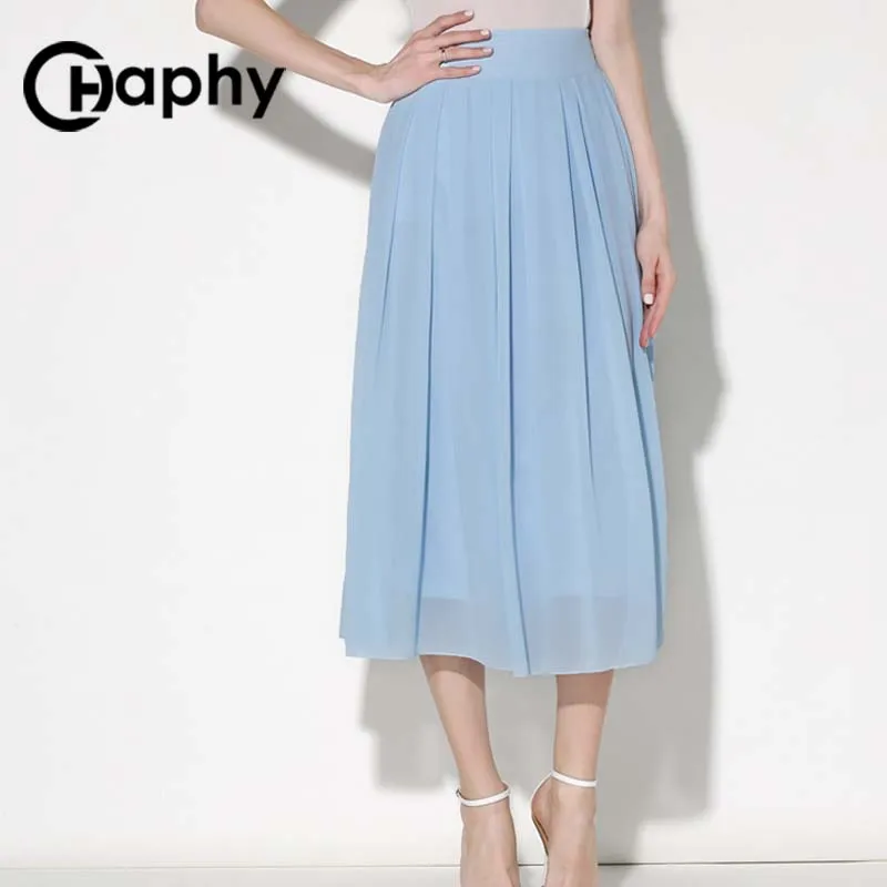Юбки женская Slim Шифон юбка макси 2017 летние юбки длинная с высокой талией шифон
