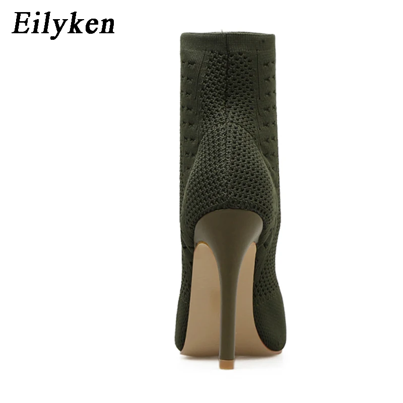 Eilyken/женские низкие ботинки с открытым носком; цвет бежевый, зеленый; эластичные ботинки; открытые дышащие модельные женские ботинки; туфли-лодочки