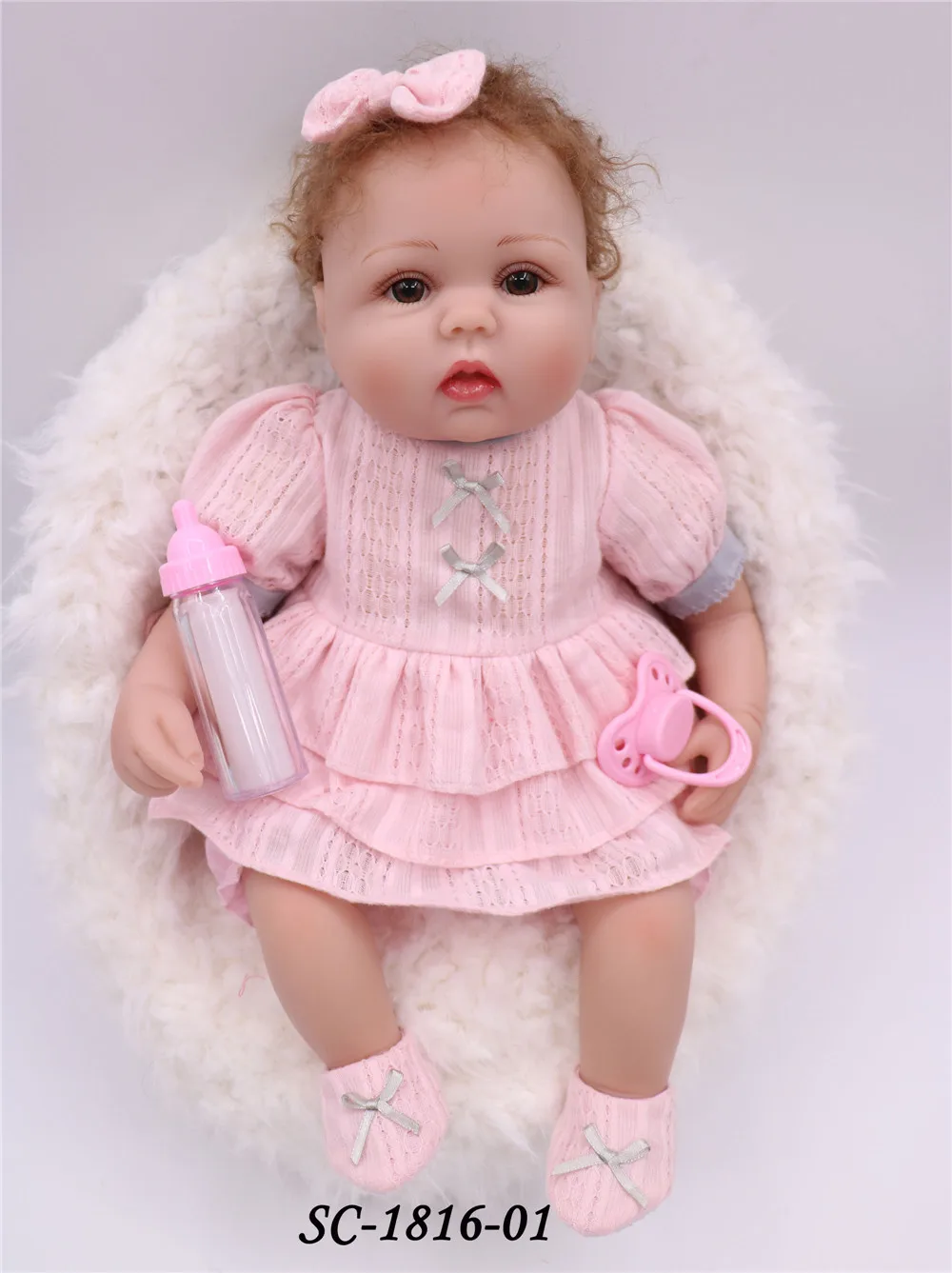 

40CM New arrival Handmade Silicone vinyl adorable Lifelike toddler Baby Bonecas girl kid bebe doll reborn menina de silicone