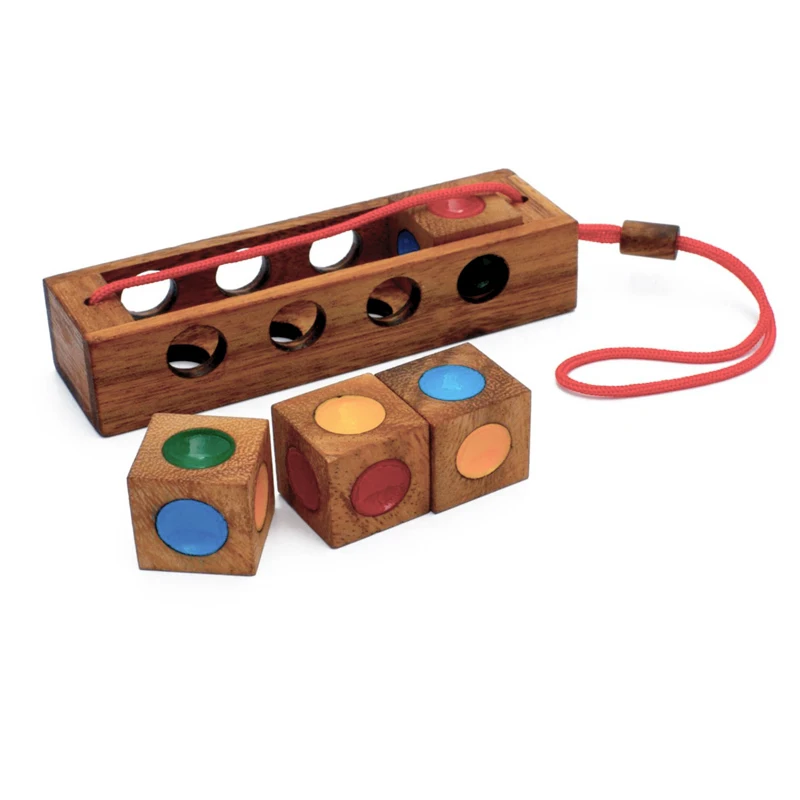 wooden color crazy four blocks classical puzzle brain teaser cube educational toys | Игрушки и хобби