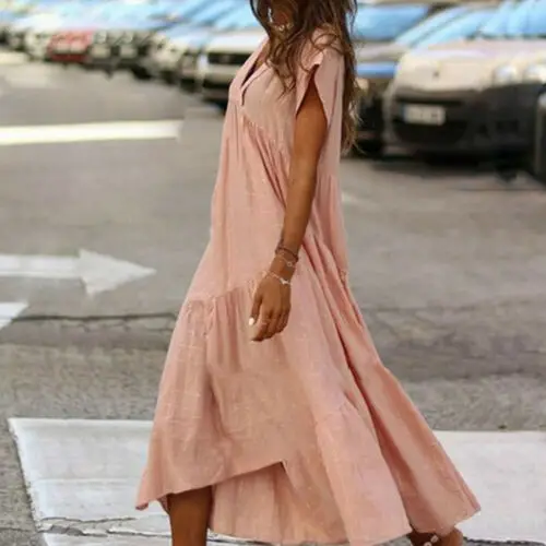 Стильные Простые Женские однотонные с коротким рукавом v образным вырезом