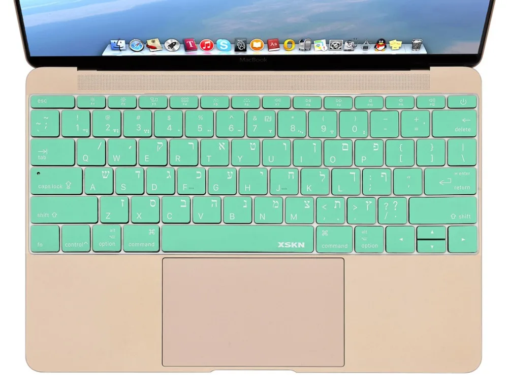 XSKN иврит силиконовый чехол для клавиатуры наклейка кожи для США Apple Macbook 12 A1534, высокое качество Силиконовая защита для клавиатуры ноутбука