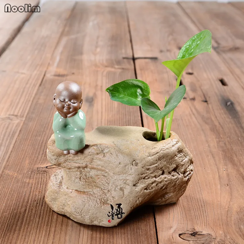 Керамическая ваза NOOLIM с имитацией камня для маленького монаха контейнер зеленых
