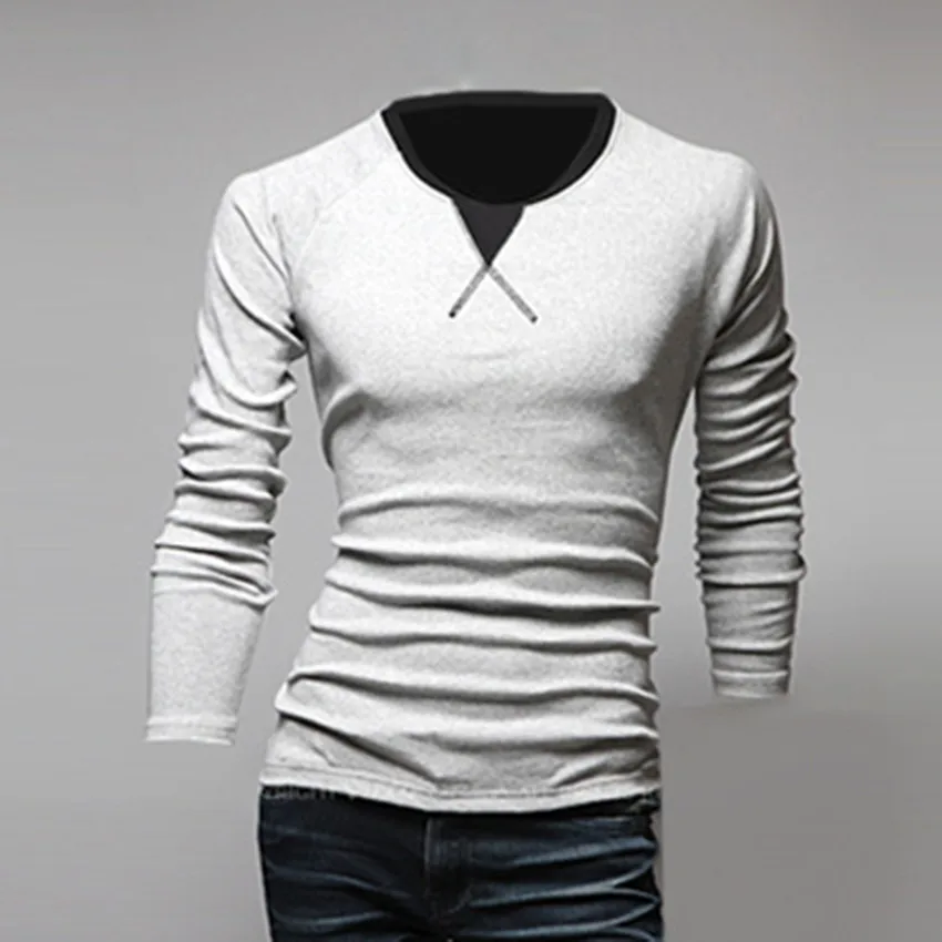 2015 осень марка одежды Vetement Homme сплошной цвет пуловеры высокое качество Camisa